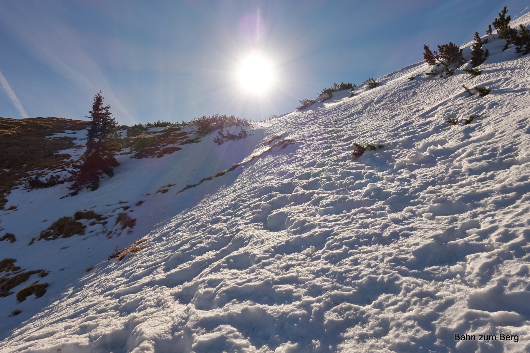 Das letzte Kletterstück am Fadensteig / Schneeberg