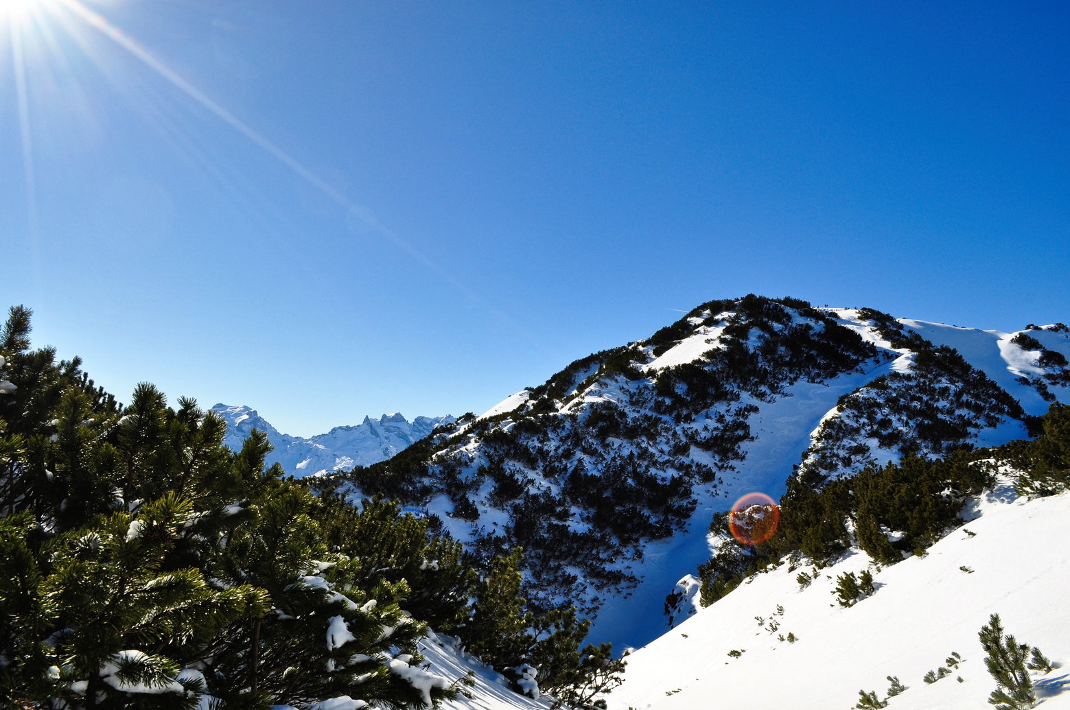 Rückblick aufs Wannaköpfle auf dem Weg zum Itonskopf. Foto: Norman und Lisa