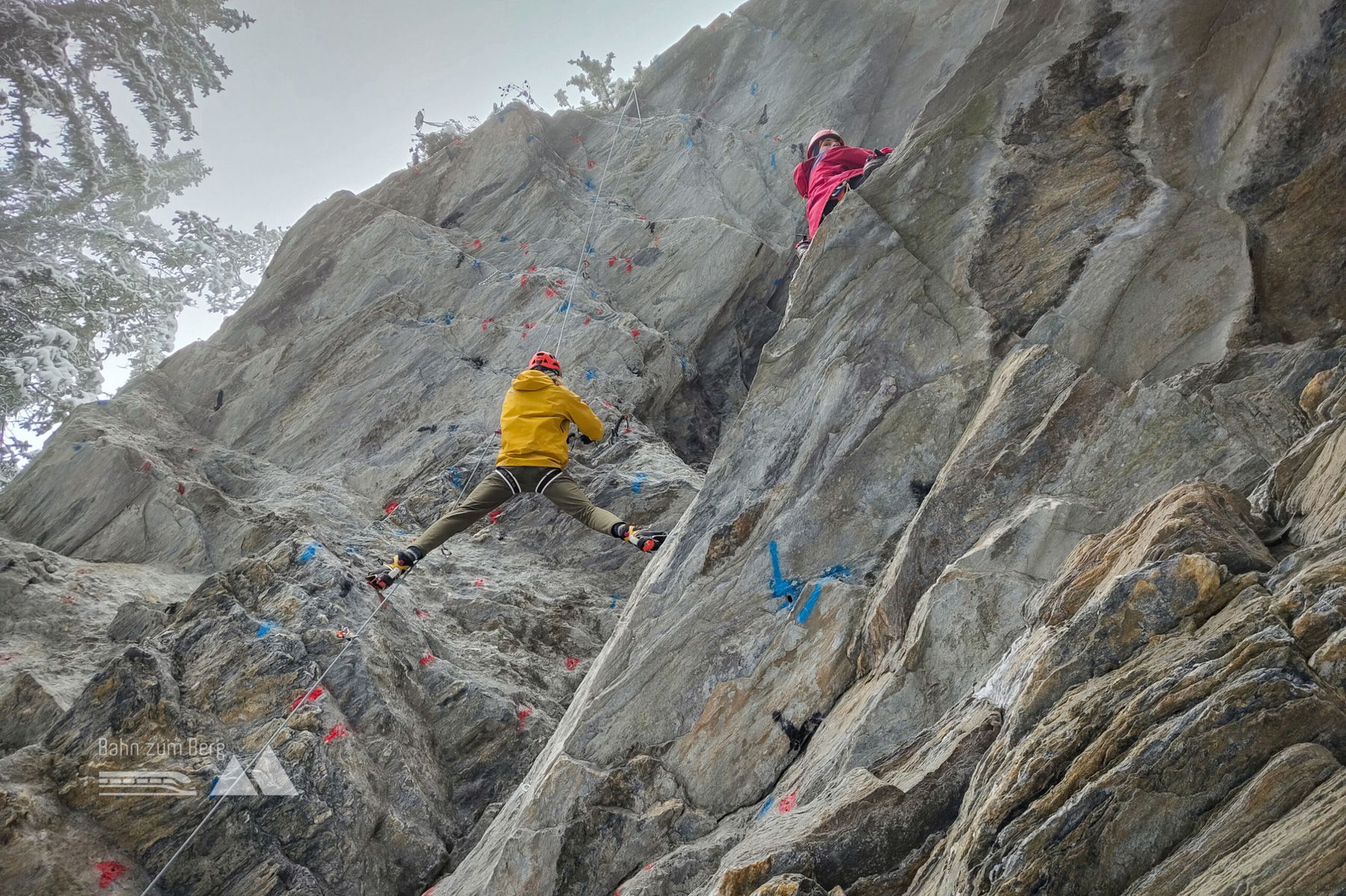 Drytoolen auf der Stafflacher Wand in St. Jodok